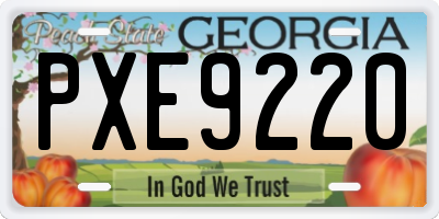 GA license plate PXE9220