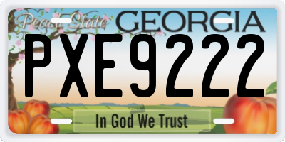 GA license plate PXE9222