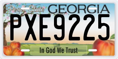 GA license plate PXE9225