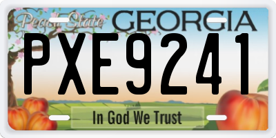 GA license plate PXE9241