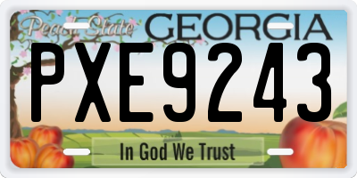 GA license plate PXE9243