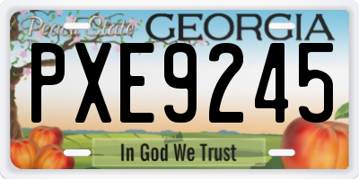 GA license plate PXE9245