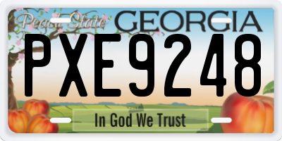 GA license plate PXE9248
