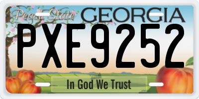 GA license plate PXE9252