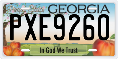 GA license plate PXE9260