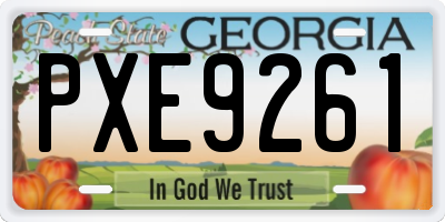 GA license plate PXE9261