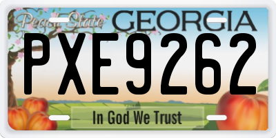 GA license plate PXE9262