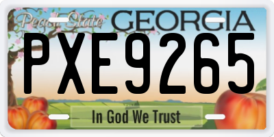 GA license plate PXE9265