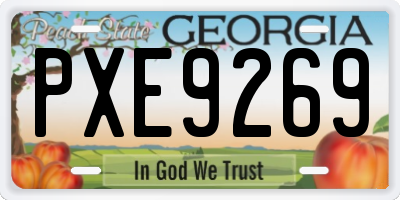 GA license plate PXE9269