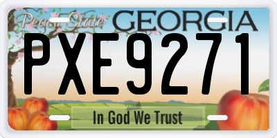 GA license plate PXE9271