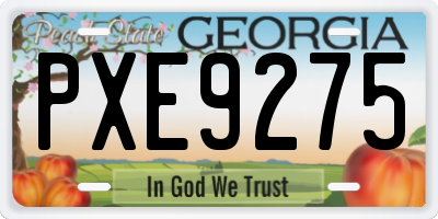 GA license plate PXE9275