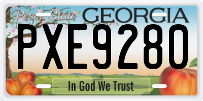 GA license plate PXE9280