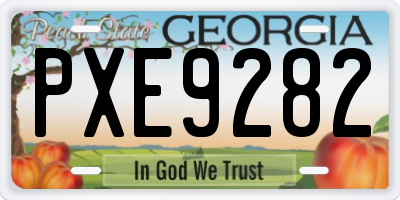 GA license plate PXE9282