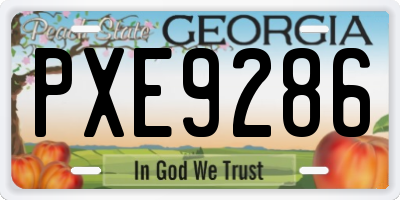 GA license plate PXE9286