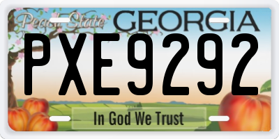 GA license plate PXE9292