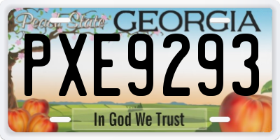 GA license plate PXE9293