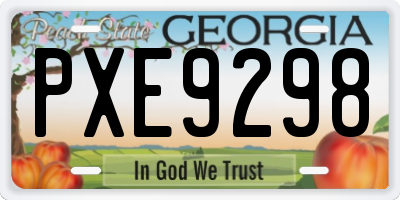 GA license plate PXE9298