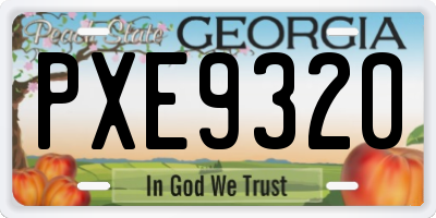 GA license plate PXE9320
