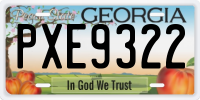 GA license plate PXE9322