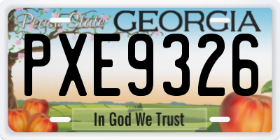GA license plate PXE9326