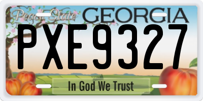 GA license plate PXE9327