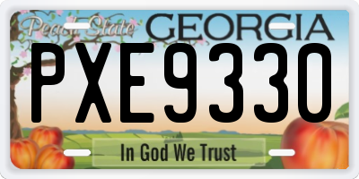 GA license plate PXE9330