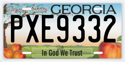 GA license plate PXE9332