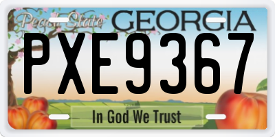 GA license plate PXE9367