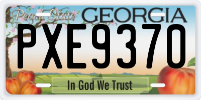 GA license plate PXE9370