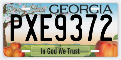 GA license plate PXE9372