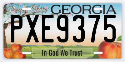GA license plate PXE9375