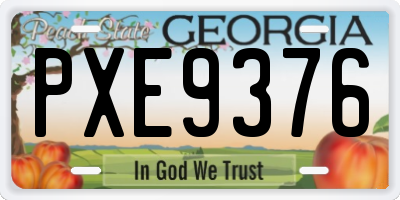 GA license plate PXE9376