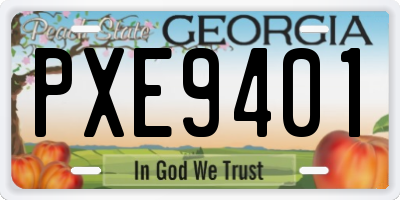 GA license plate PXE9401