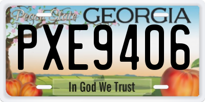 GA license plate PXE9406
