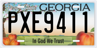 GA license plate PXE9411