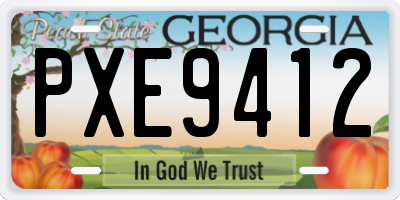 GA license plate PXE9412