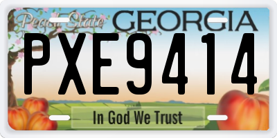 GA license plate PXE9414