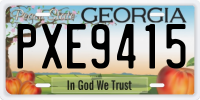 GA license plate PXE9415