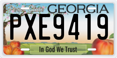GA license plate PXE9419
