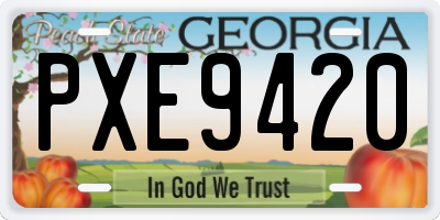 GA license plate PXE9420