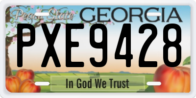 GA license plate PXE9428