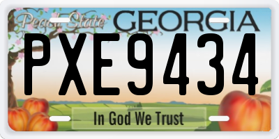 GA license plate PXE9434