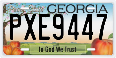 GA license plate PXE9447