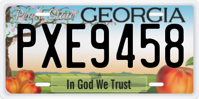 GA license plate PXE9458