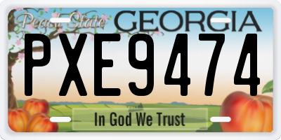 GA license plate PXE9474