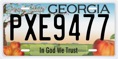 GA license plate PXE9477