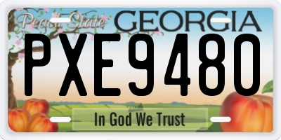 GA license plate PXE9480