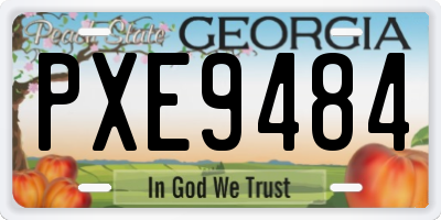 GA license plate PXE9484