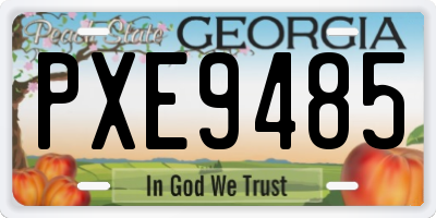 GA license plate PXE9485