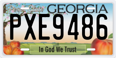 GA license plate PXE9486